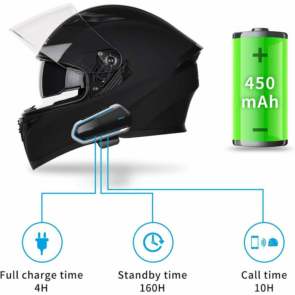 Baile Bluetooth Ενδοεπικοινωνία Μονή για Κράνος Μηχανής